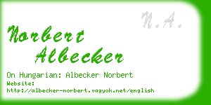 norbert albecker business card